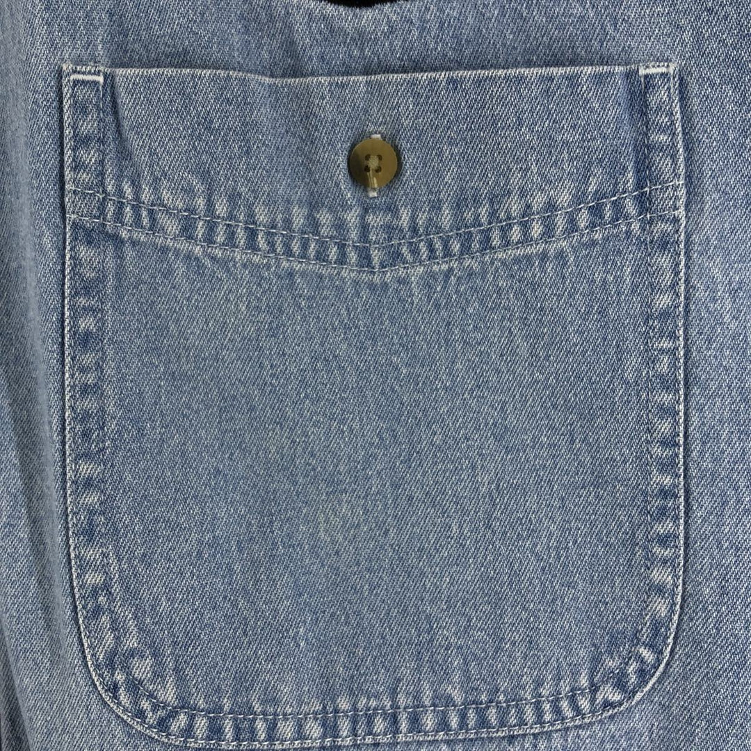 REAL GOOD DENIM Long Sleeve Button Down Denim Shirt Men's Size L cotton blue type Vintage Second Hand