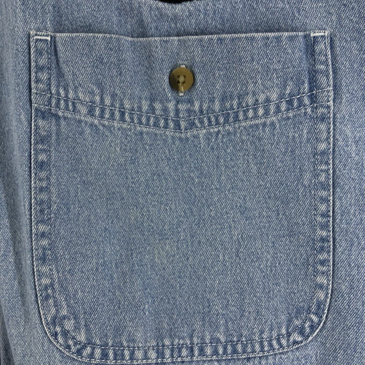 REAL GOOD DENIM Long Sleeve Button Down Denim Shirt Men's Size L cotton blue type Vintage Second Hand