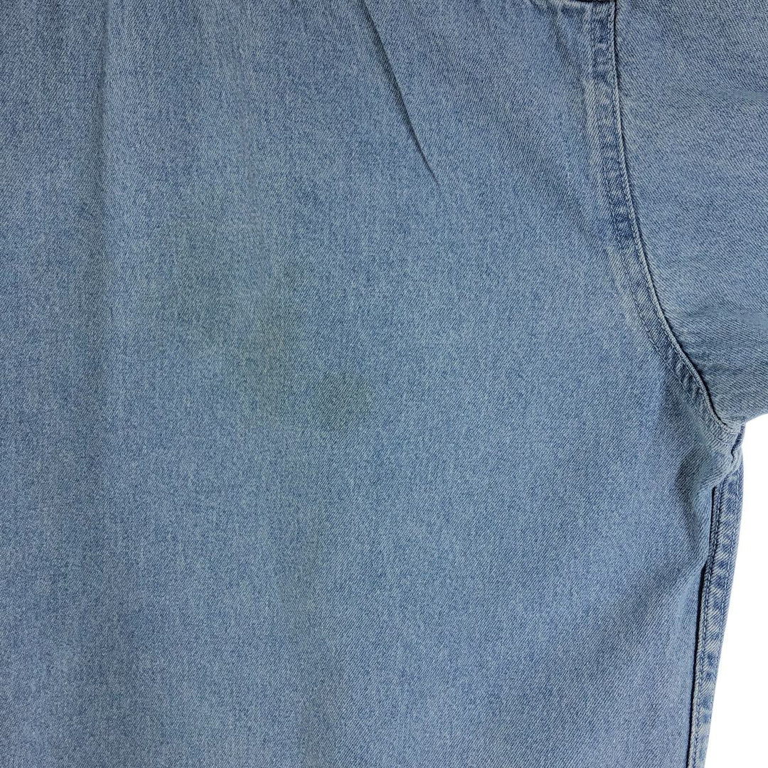 REAL GOOD DENIM Long Sleeve Button Down Denim Shirt Men's Size L cotton blue type Vintage Second Hand