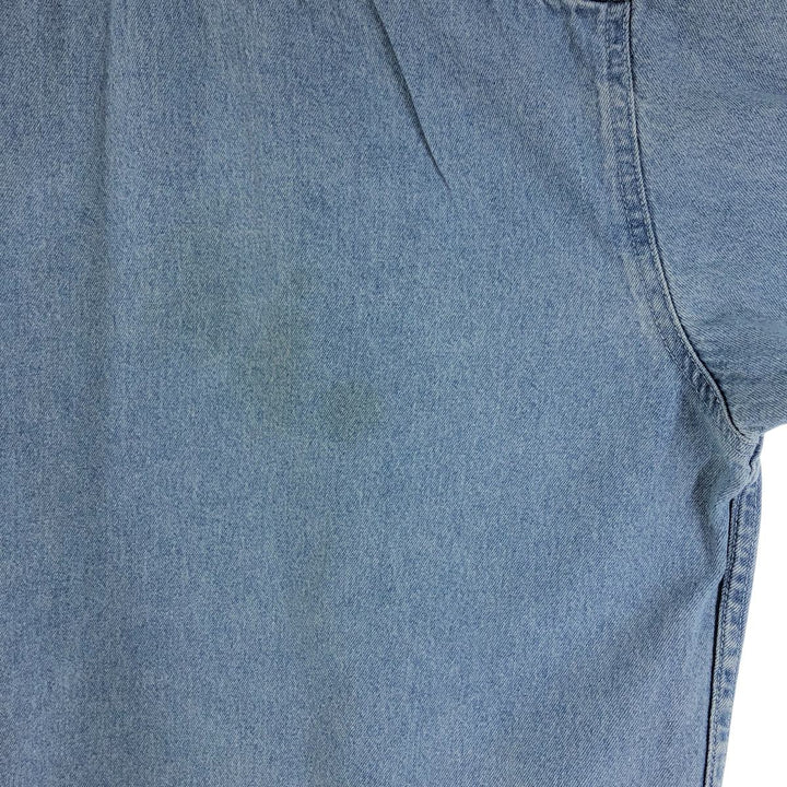 REAL GOOD DENIM Long Sleeve Button Down Denim Shirt Men's Size L cotton blue type Vintage Second Hand