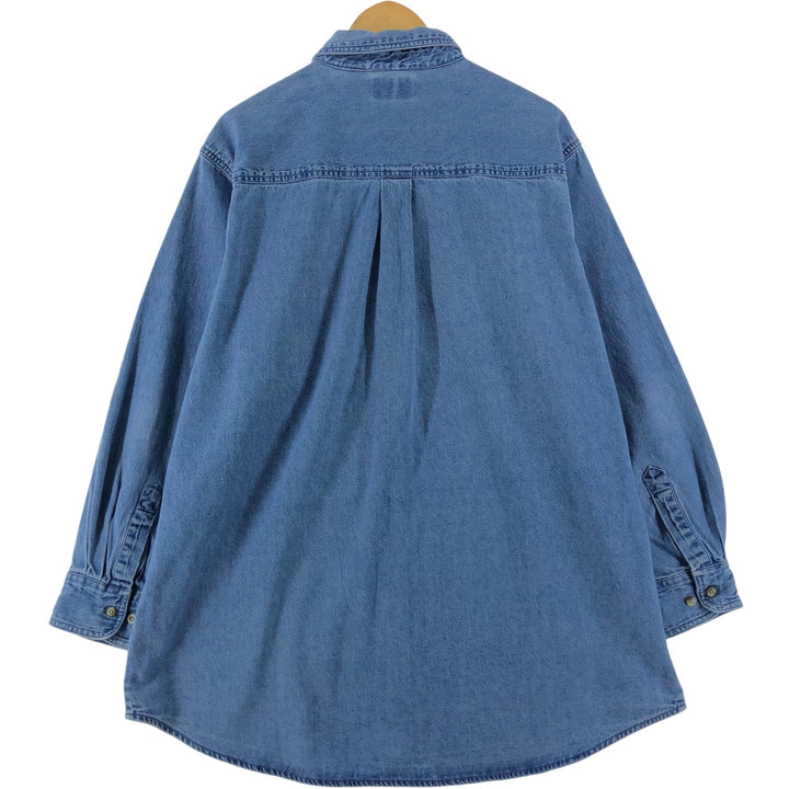 Dickies Long Sleeve Button Down Denim Shirt Men's XL cotton blue type Vintage Second Hand