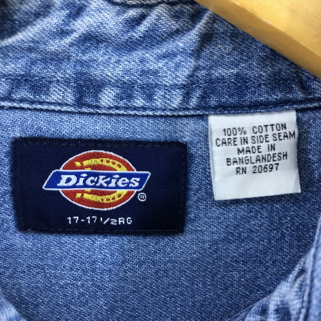 Dickies Long Sleeve Button Down Denim Shirt Men's XL cotton blue type Vintage Second Hand