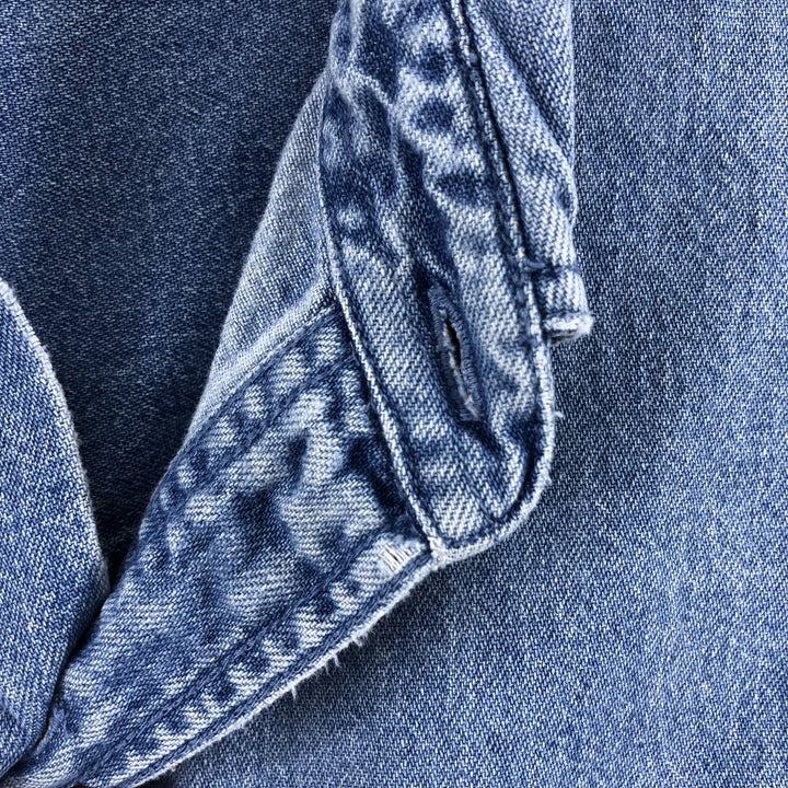 Dickies Long Sleeve Button Down Denim Shirt Men's XL cotton blue type Vintage Second Hand