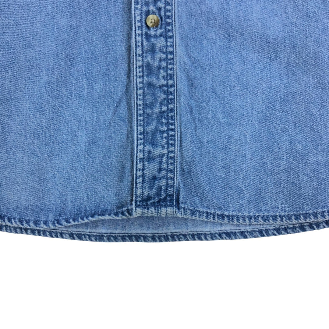Dickies Long Sleeve Button Down Denim Shirt Men's XL cotton blue type Vintage Second Hand