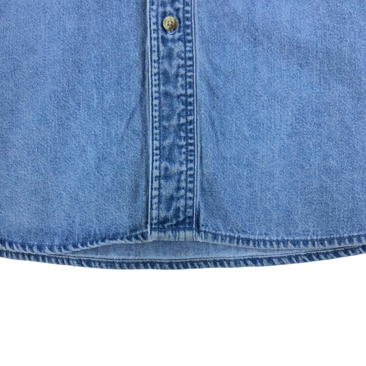 Dickies Long Sleeve Button Down Denim Shirt Men's XL cotton blue type Vintage Second Hand