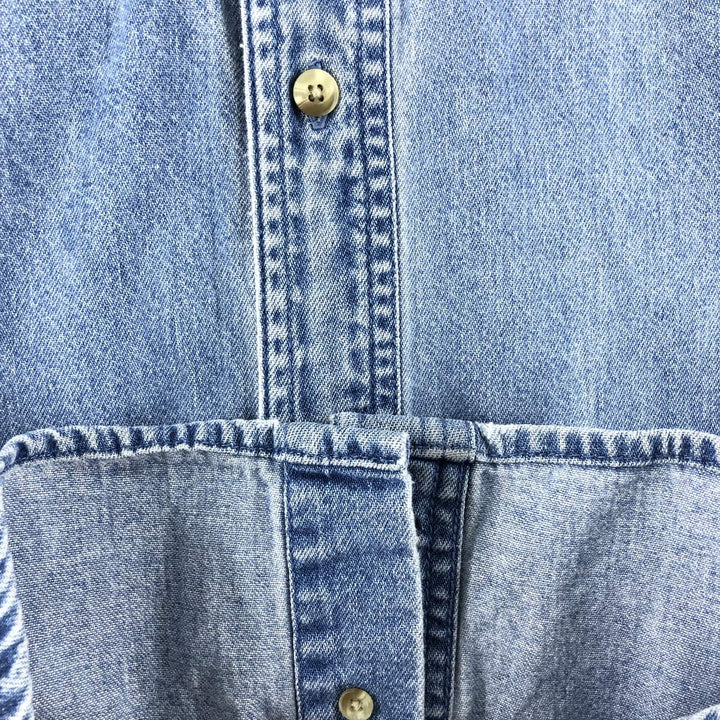 Dickies Long Sleeve Button Down Denim Shirt Men's XL cotton blue type Vintage Second Hand