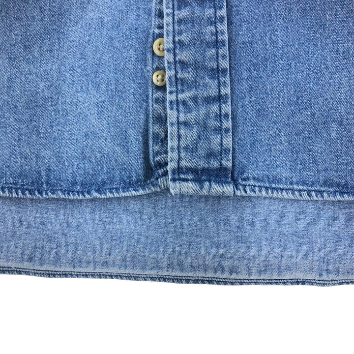 90'S Tommy Hilfiger Long Sleeve Button Down Denim Shirt Men's XL cotton blue type Vintage Second Hand