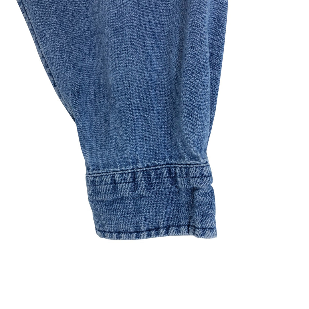 90'S Tommy Hilfiger Long Sleeve Button Down Denim Shirt Men's XL cotton blue type Vintage Second Hand