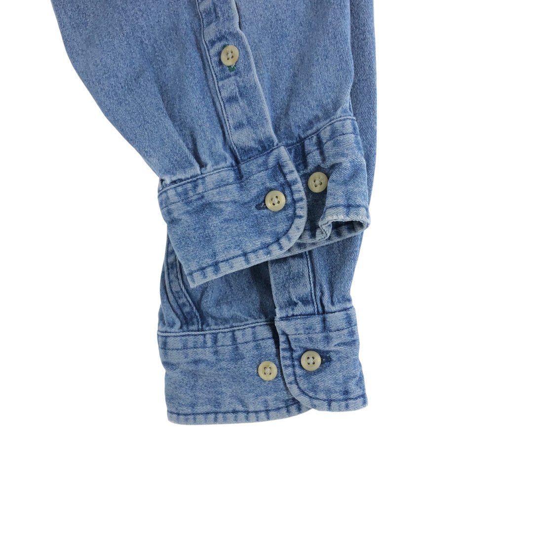 90'S Tommy Hilfiger Long Sleeve Button Down Denim Shirt Men's XL cotton blue type Vintage Second Hand