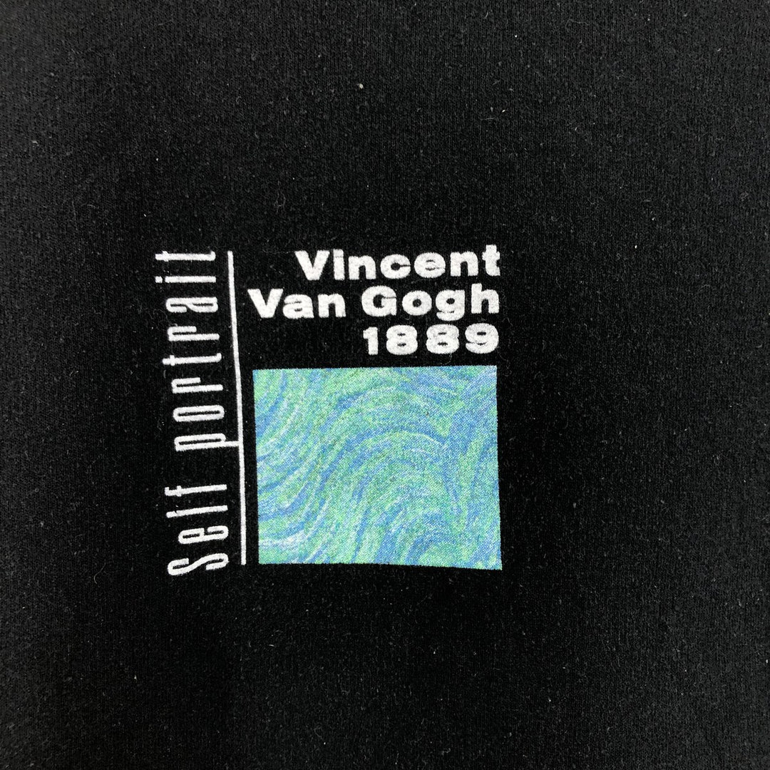 Reclaimed Vintage GILDAN Heavy Blend Van Gogh Back Print Pullover Sweatshirt Hoodie, Men's L Size cotton black type Vintage Second Hand