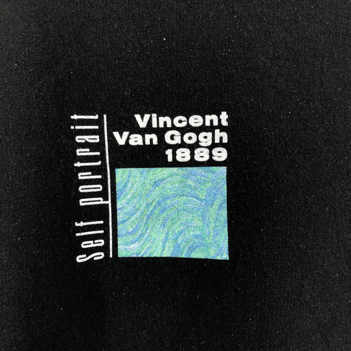 Reclaimed Vintage GILDAN Heavy Blend Van Gogh Back Print Pullover Sweatshirt Hoodie, Men's L Size cotton black type Vintage Second Hand