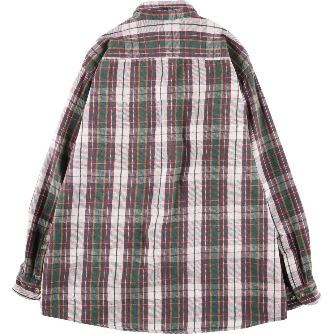 OZARK WILDERNESS Long Sleeve Heavy Flannel Check Shirt, Men's Size L cotton purple type Vintage Second Hand