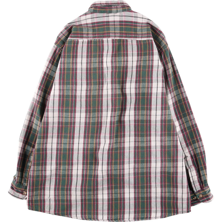 OZARK WILDERNESS Long Sleeve Heavy Flannel Check Shirt, Men's Size L cotton purple type Vintage Second Hand
