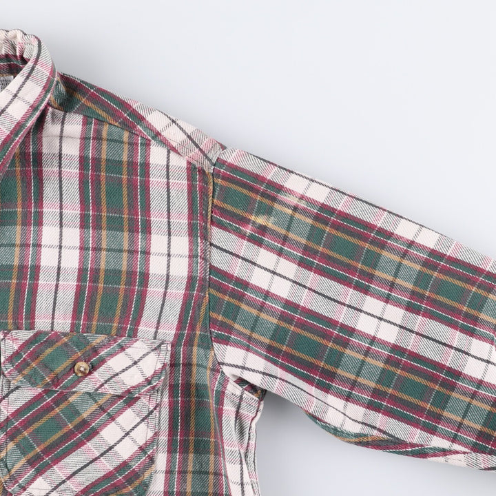 OZARK WILDERNESS Long Sleeve Heavy Flannel Check Shirt, Men's Size L cotton purple type Vintage Second Hand