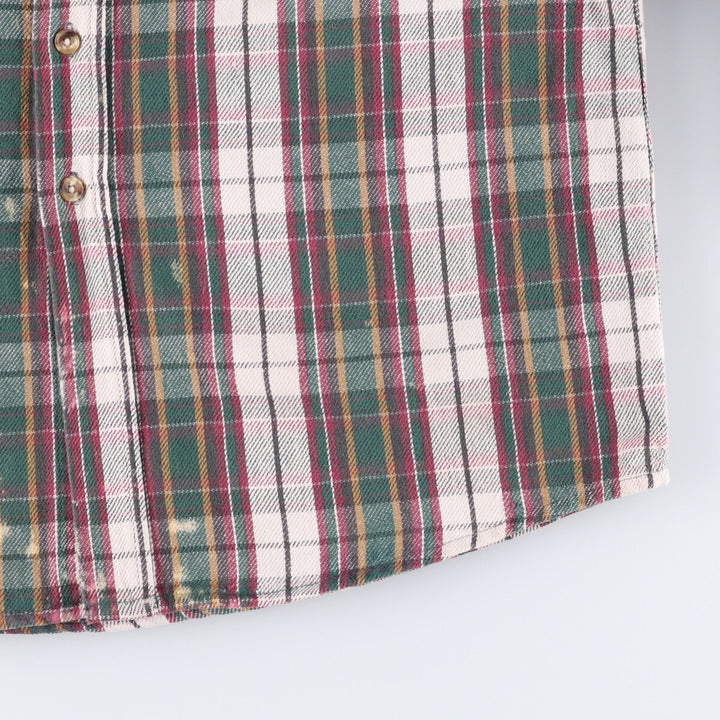 OZARK WILDERNESS Long Sleeve Heavy Flannel Check Shirt, Men's Size L cotton purple type Vintage Second Hand
