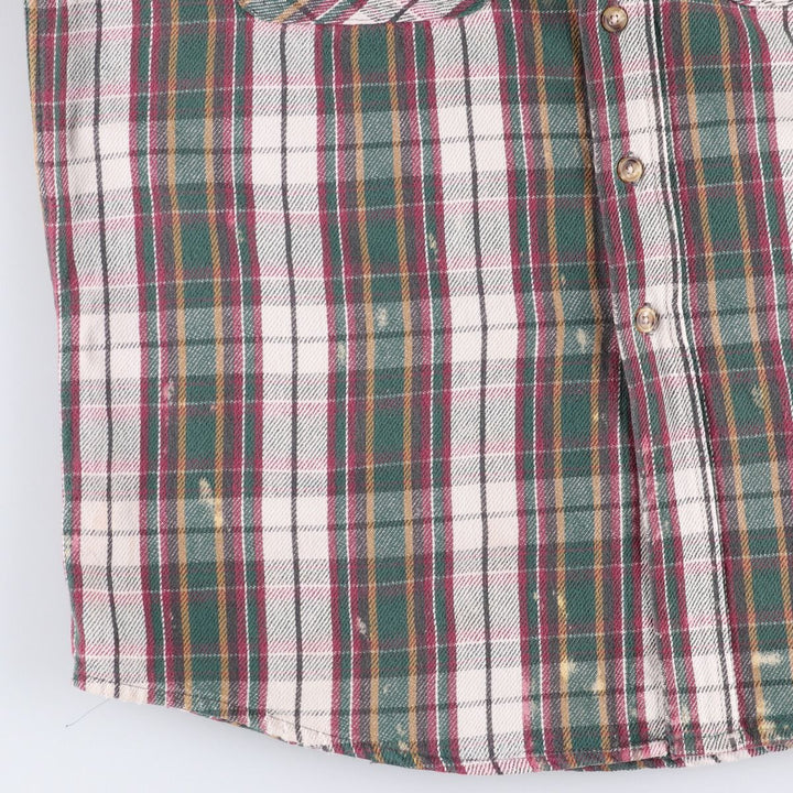 OZARK WILDERNESS Long Sleeve Heavy Flannel Check Shirt, Men's Size L cotton purple type Vintage Second Hand