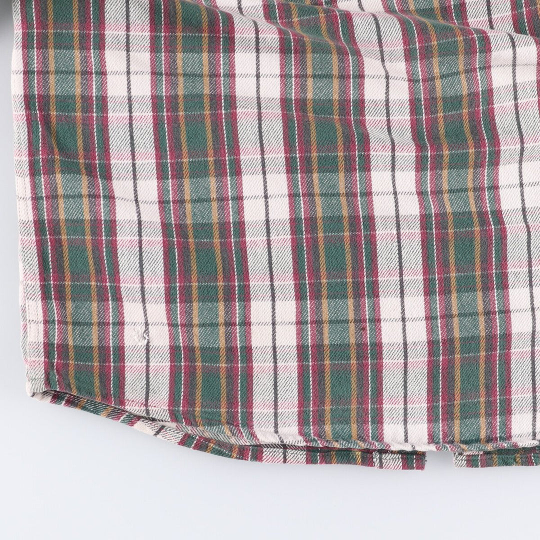OZARK WILDERNESS Long Sleeve Heavy Flannel Check Shirt, Men's Size L cotton purple type Vintage Second Hand