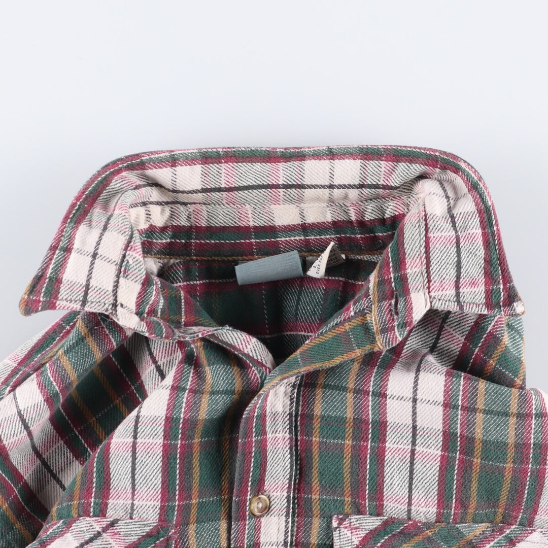 OZARK WILDERNESS Long Sleeve Heavy Flannel Check Shirt, Men's Size L cotton purple type Vintage Second Hand
