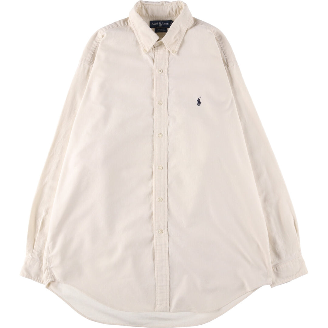 Ralph Lauren BLAKE long sleeve button down shirt, men's size L cotton unbleached Vintage Second Hand
