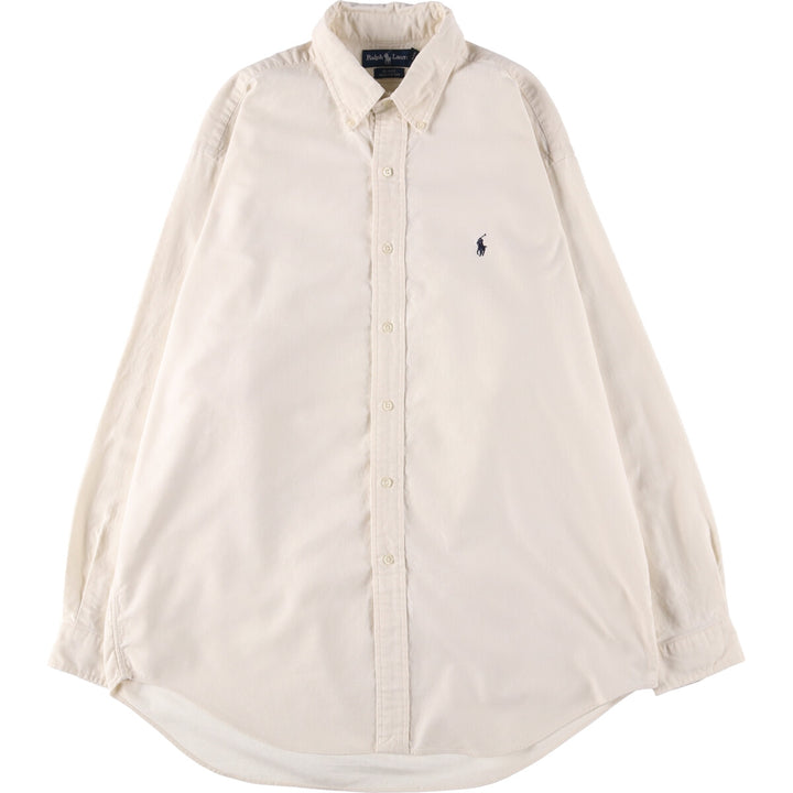 Ralph Lauren BLAKE long sleeve button down shirt, men's size L cotton unbleached Vintage Second Hand