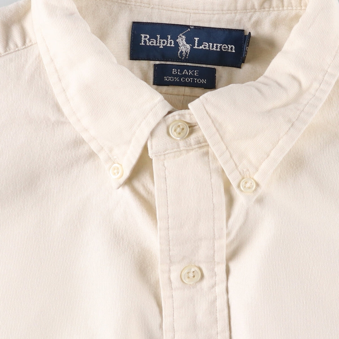 Ralph Lauren BLAKE long sleeve button down shirt, men's size L cotton unbleached Vintage Second Hand