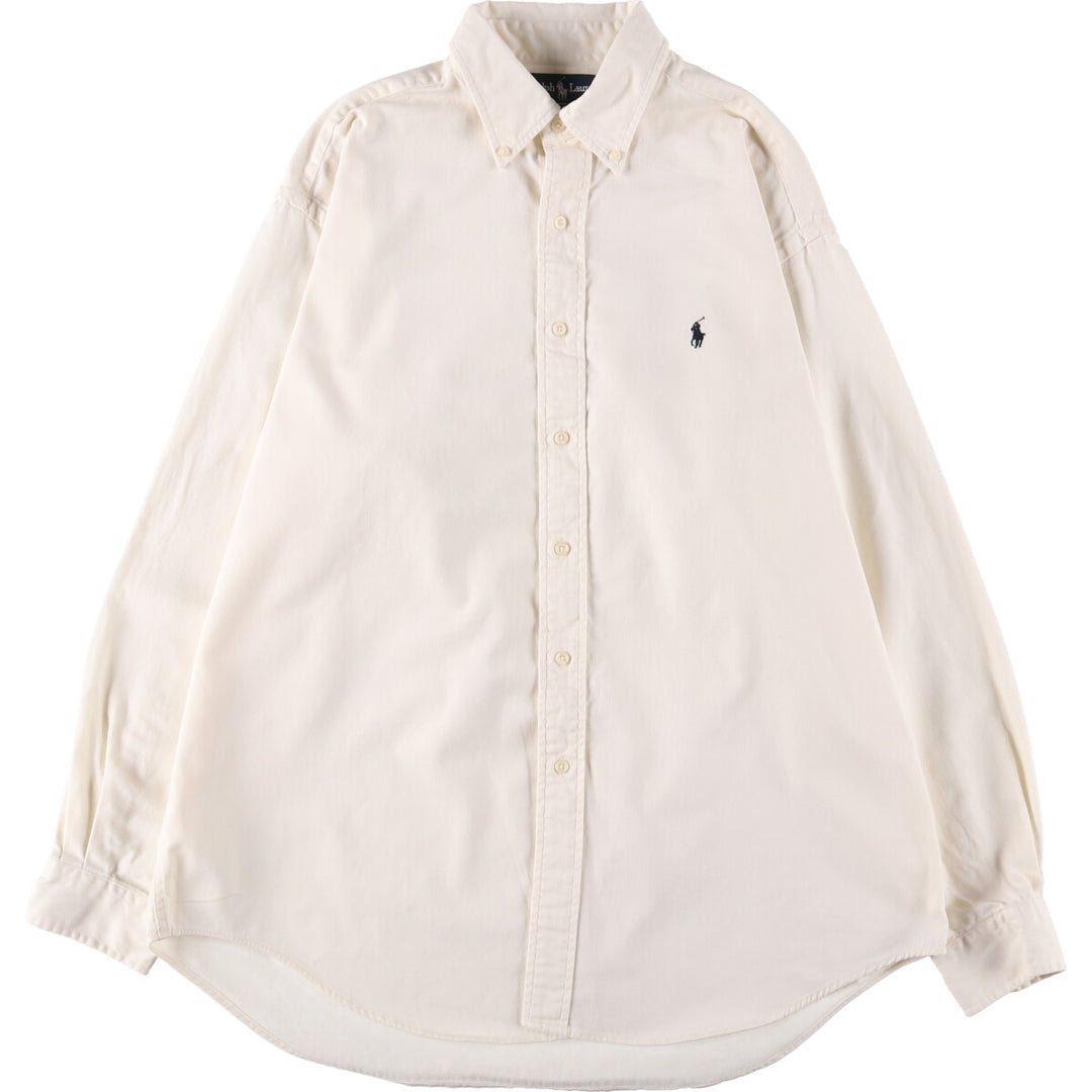 Ralph Lauren BLAKE long sleeve button down shirt, men's size L cotton unbleached Vintage Second Hand