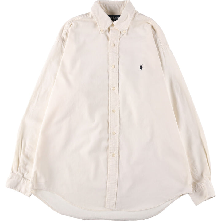 Ralph Lauren BLAKE long sleeve button down shirt, men's size L cotton unbleached Vintage Second Hand