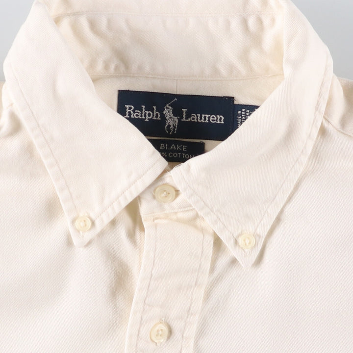 Ralph Lauren BLAKE long sleeve button down shirt, men's size L cotton unbleached Vintage Second Hand