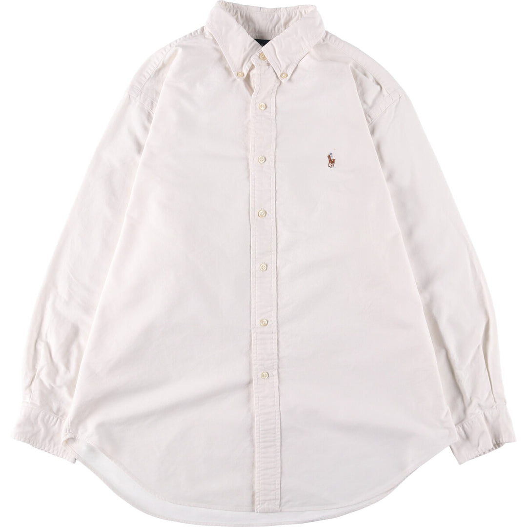 Ralph Lauren Classic Fit Long Sleeve Button Down Shirt, Men's Size L cotton white type Vintage Second Hand
