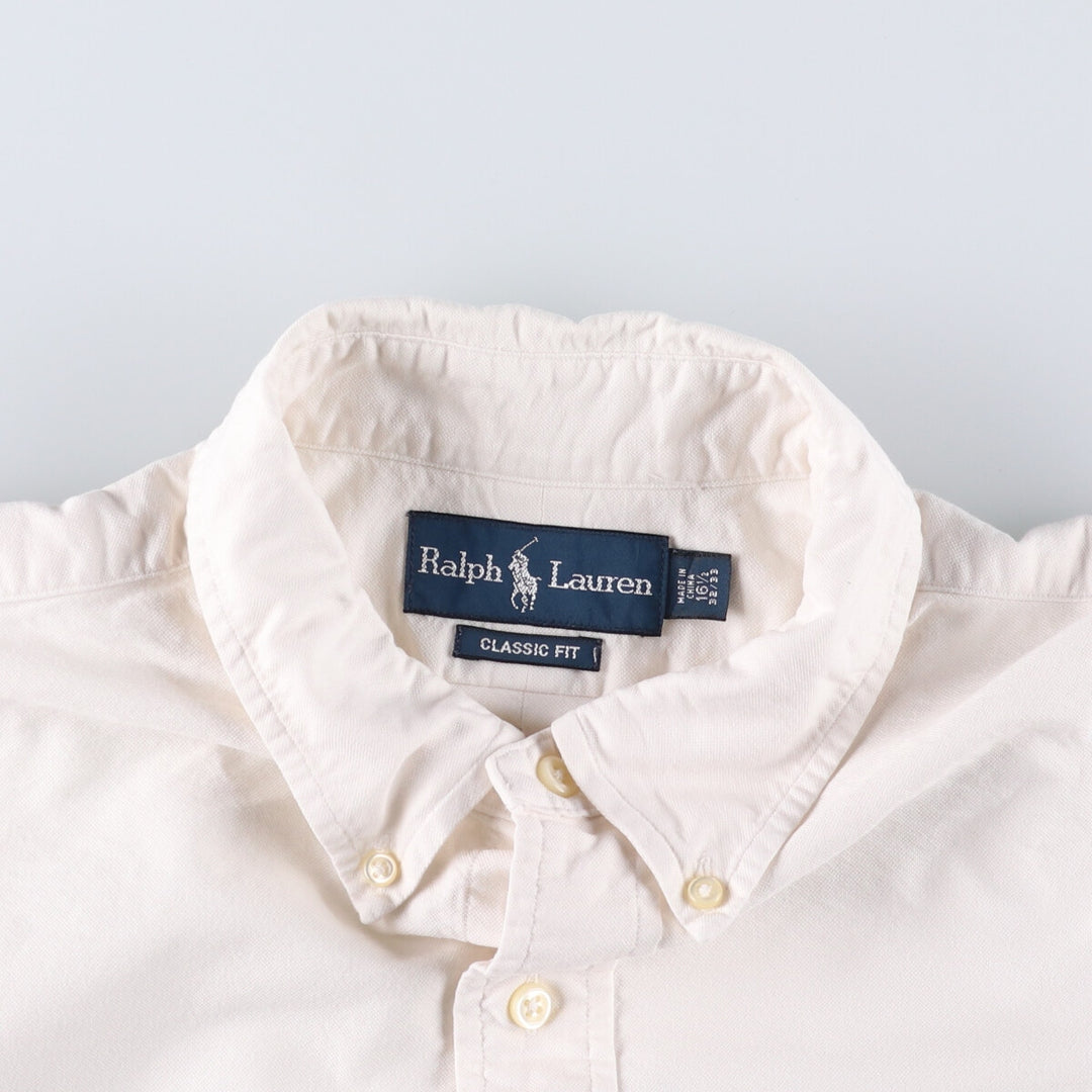 Ralph Lauren Classic Fit Long Sleeve Button Down Shirt, Men's Size L cotton white type Vintage Second Hand