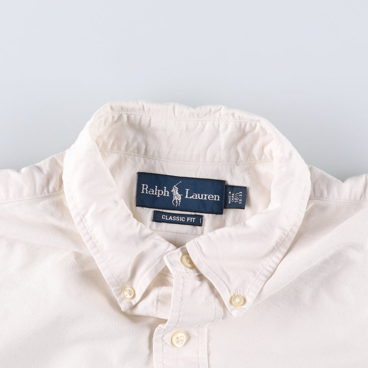Ralph Lauren Classic Fit Long Sleeve Button Down Shirt, Men's Size L cotton white type Vintage Second Hand