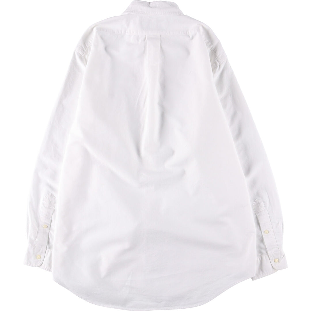 Ralph Lauren YARMOUTH long sleeve button down shirt, men's size L cotton white type Vintage Second Hand