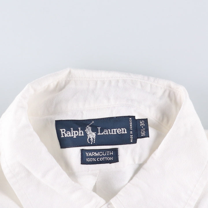 Ralph Lauren YARMOUTH long sleeve button down shirt, men's XL size cotton white type Vintage Second Hand
