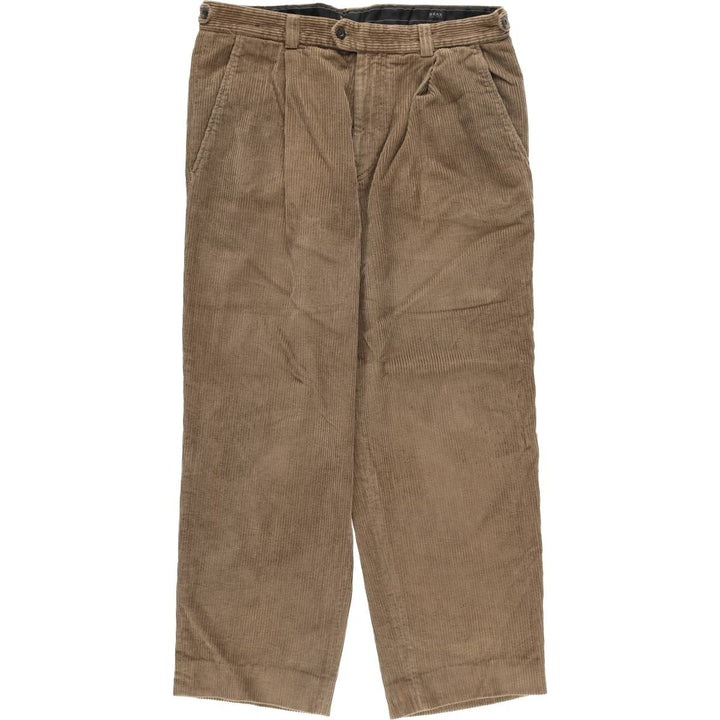 BRAX One-tuck Corduroy Pants for Men, Size W34 cotton brown type Vintage Second Hand