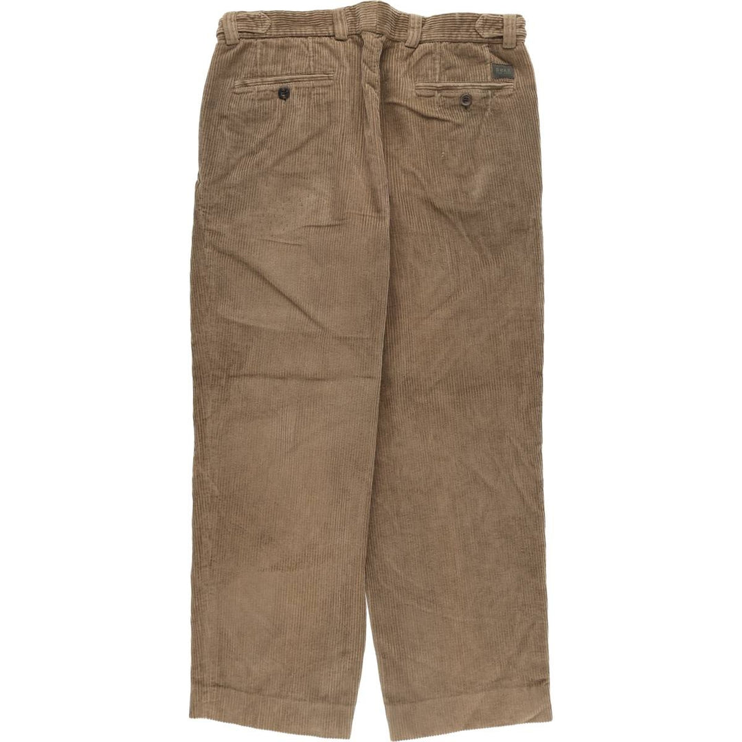 BRAX One-tuck Corduroy Pants for Men, Size W34 cotton brown type Vintage Second Hand