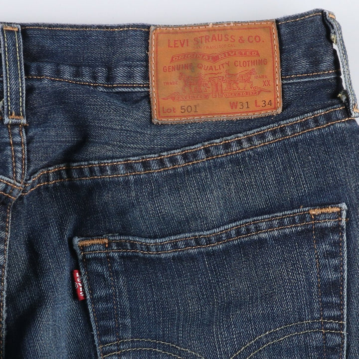 Levi's Levi's 501 Euro Model Straight Denim Pants Men's W31 equivalent cotton navy blue type Vintage Second Hand