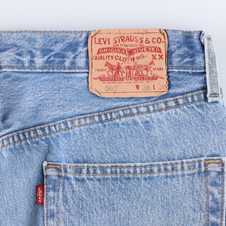 Levi's 501 straight denim pants for men, size W36 cotton blue type Vintage Second Hand
