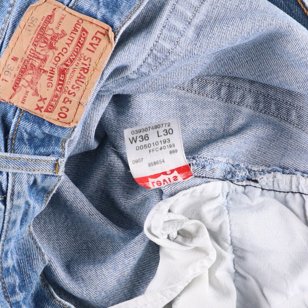 Levi's 501 straight denim pants for men, size W36 cotton blue type Vintage Second Hand
