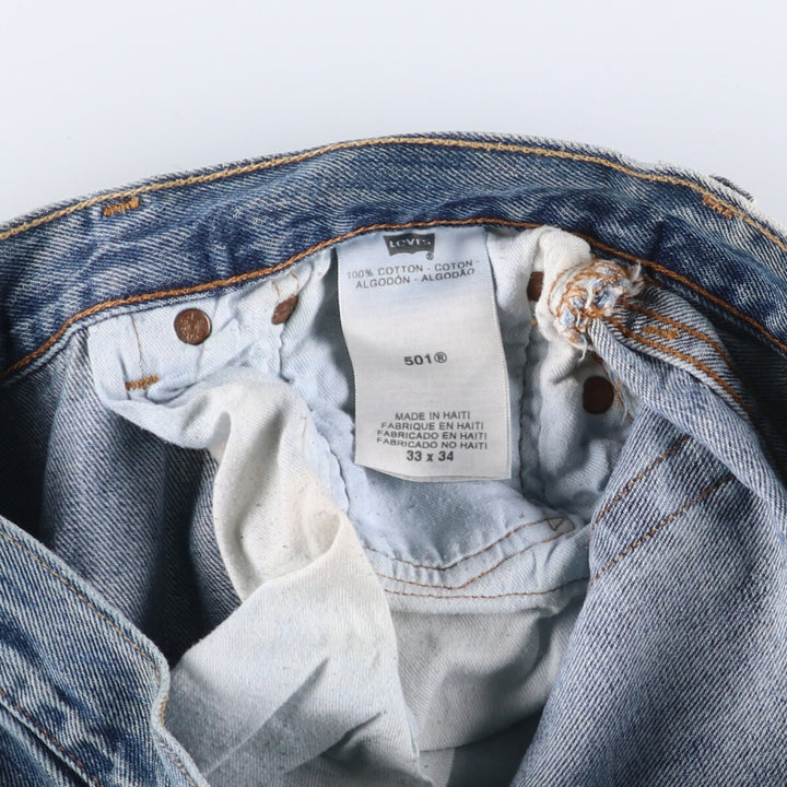 Levi's 501 straight denim pants for men, size W33 cotton blue type Vintage Second Hand