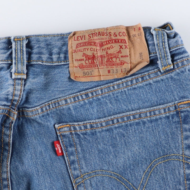 00'S Levi's 501 straight denim pants for men, size W33 cotton blue type Vintage Second Hand