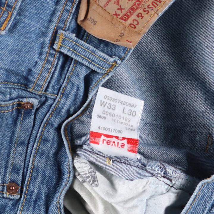00'S Levi's 501 straight denim pants for men, size W33 cotton blue type Vintage Second Hand