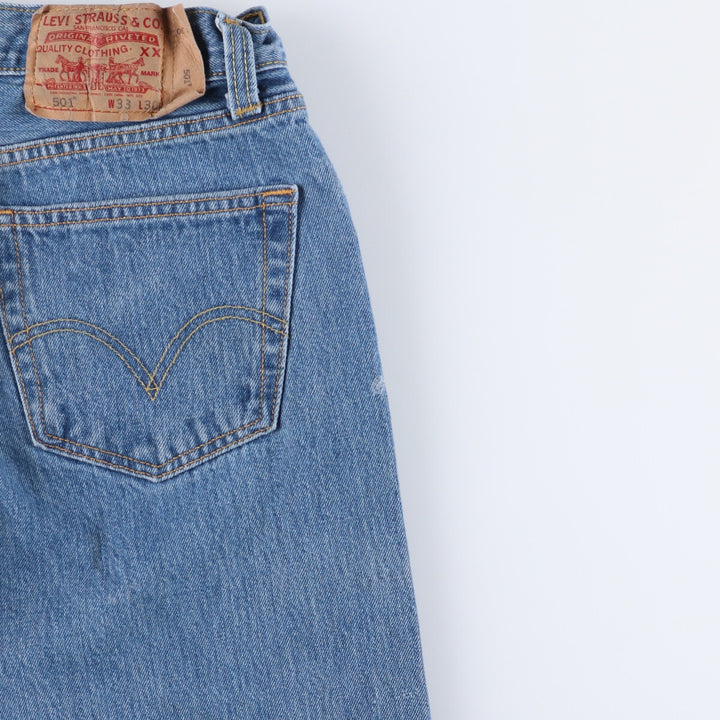 00'S Levi's 501 straight denim pants for men, size W33 cotton blue type Vintage Second Hand