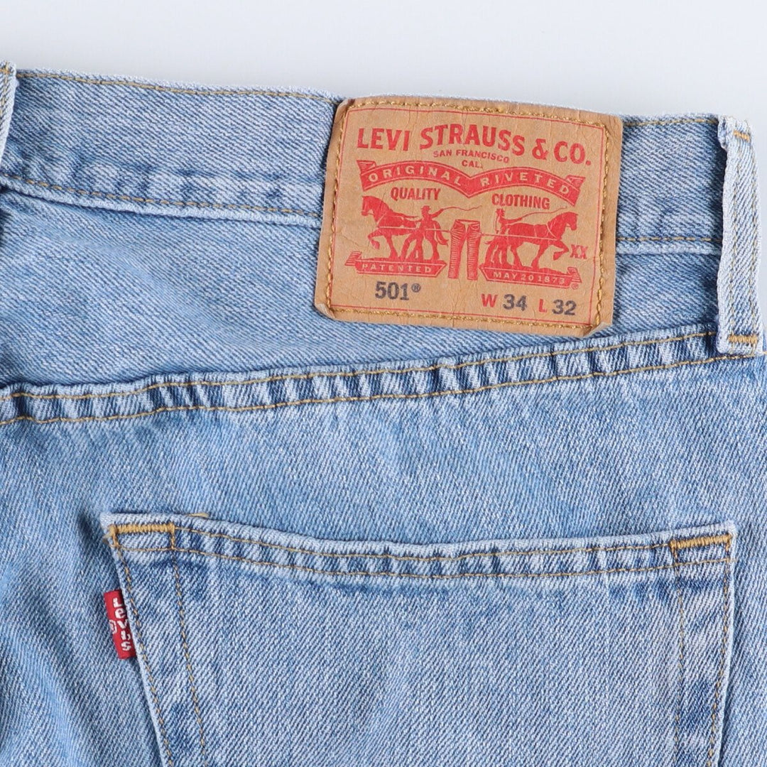 Levi's 501 straight denim pants for men, size W34 cotton blue type Vintage Second Hand