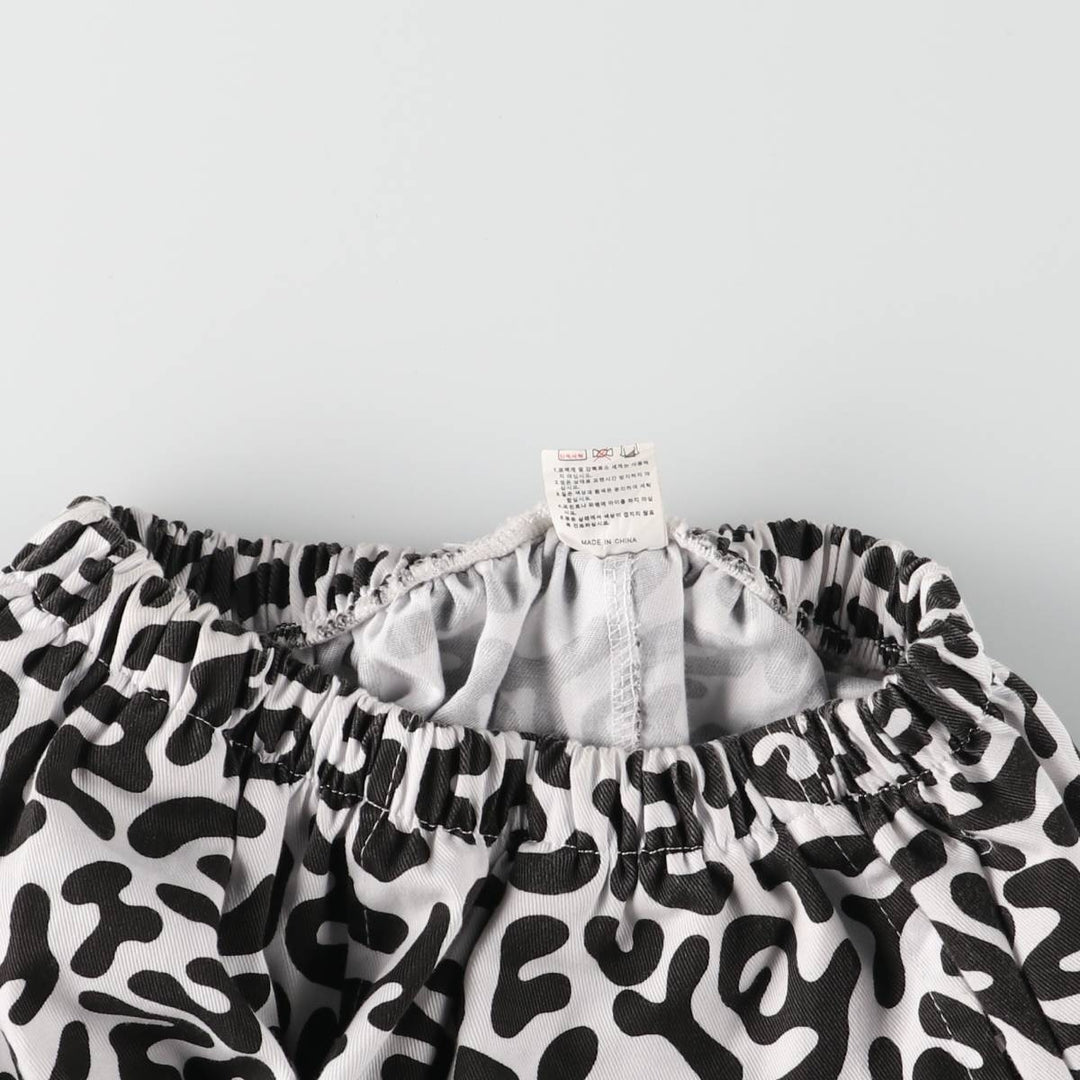 South Korean military camouflage pattern bacterial camo military pants men's size S polyester black type Vintage Second Hand