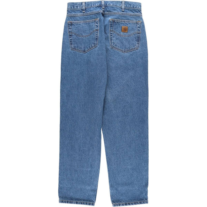 Carhartt Relaxed Fit Tapered Denim Pants for Men, W34 equivalent cotton blue type Vintage Second Hand