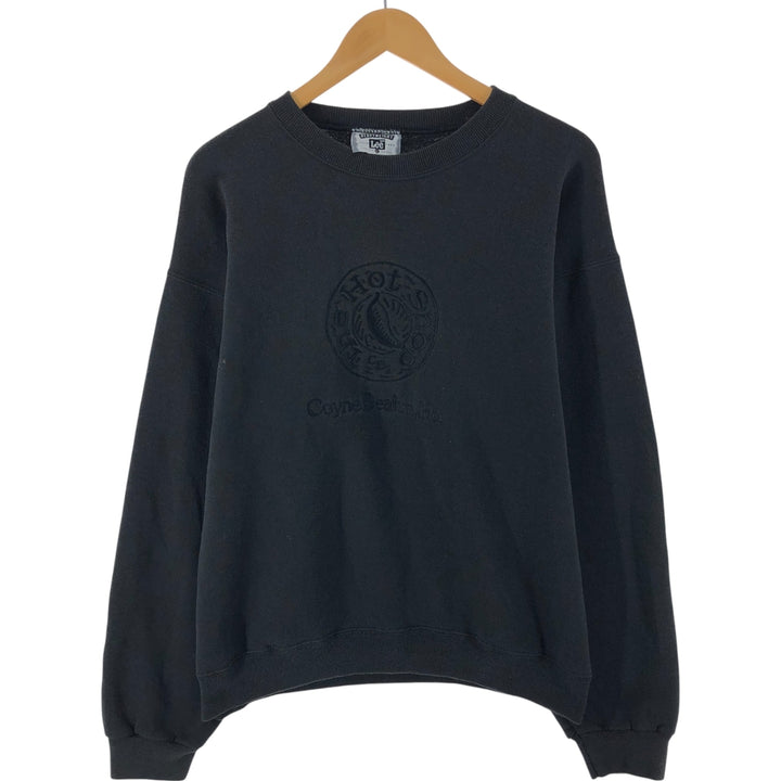 90'S Lee Heavy Weight Advertising Sweatshirt, Made in USA, Men's L Size, Vintage cotton black type Vintage Second Hand