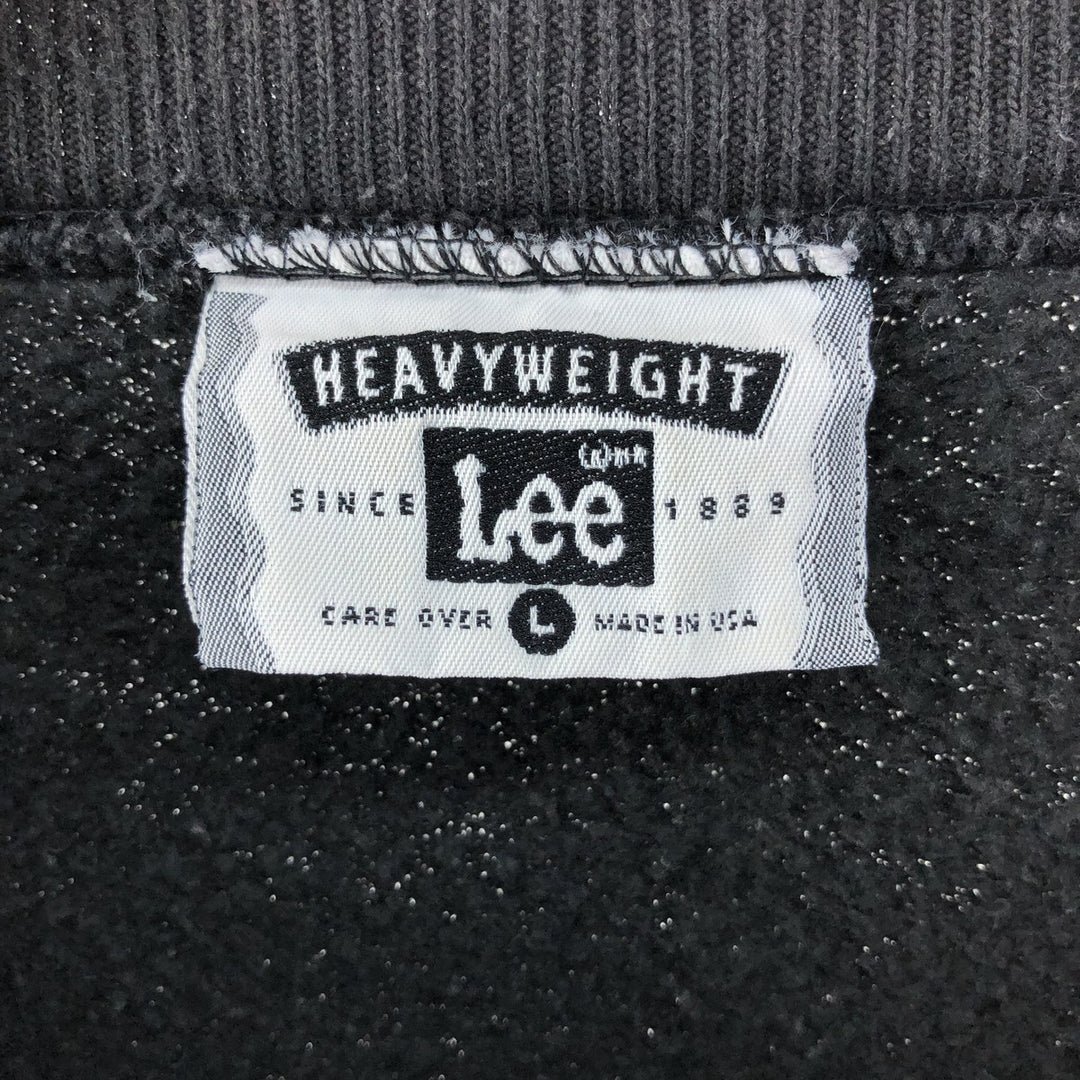 90'S Lee Heavy Weight Advertising Sweatshirt, Made in USA, Men's L Size, Vintage cotton black type Vintage Second Hand