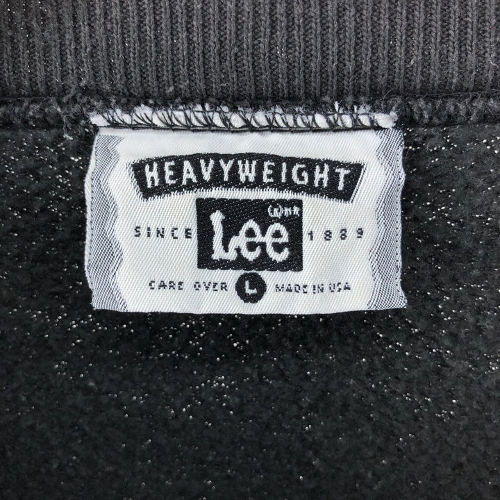 90'S Lee Heavy Weight Advertising Sweatshirt, Made in USA, Men's L Size, Vintage cotton black type Vintage Second Hand