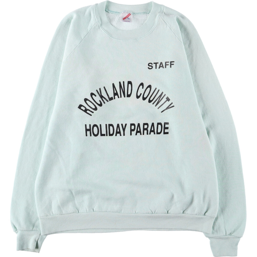 Vintage 80s-90'S Jerzees printed sweatshirt, sweatshirt, made in USA, men's XL size cotton Mint green Vintage Second Hand