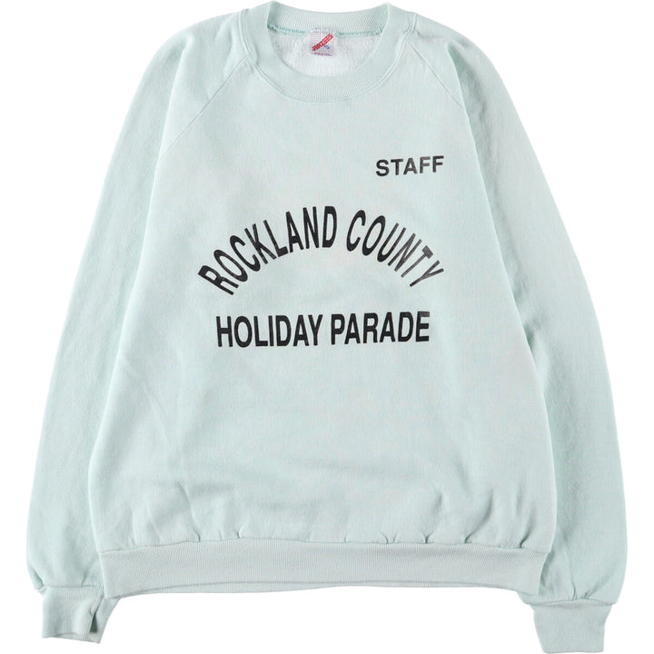 Vintage 80s-90'S Jerzees printed sweatshirt, sweatshirt, made in USA, men's XL size cotton Mint green Vintage Second Hand